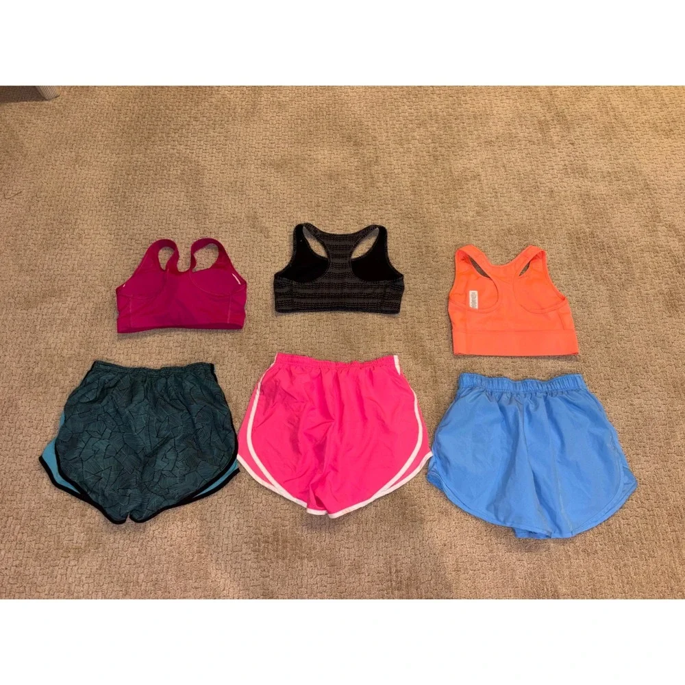 Nike Womens Dri-FIT 6 Piece Activewear Bundle Sports Bras XS Running Shorts S - Picture 8 of 8